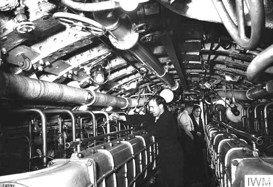 Historic Royal Navy submarine interior photograph