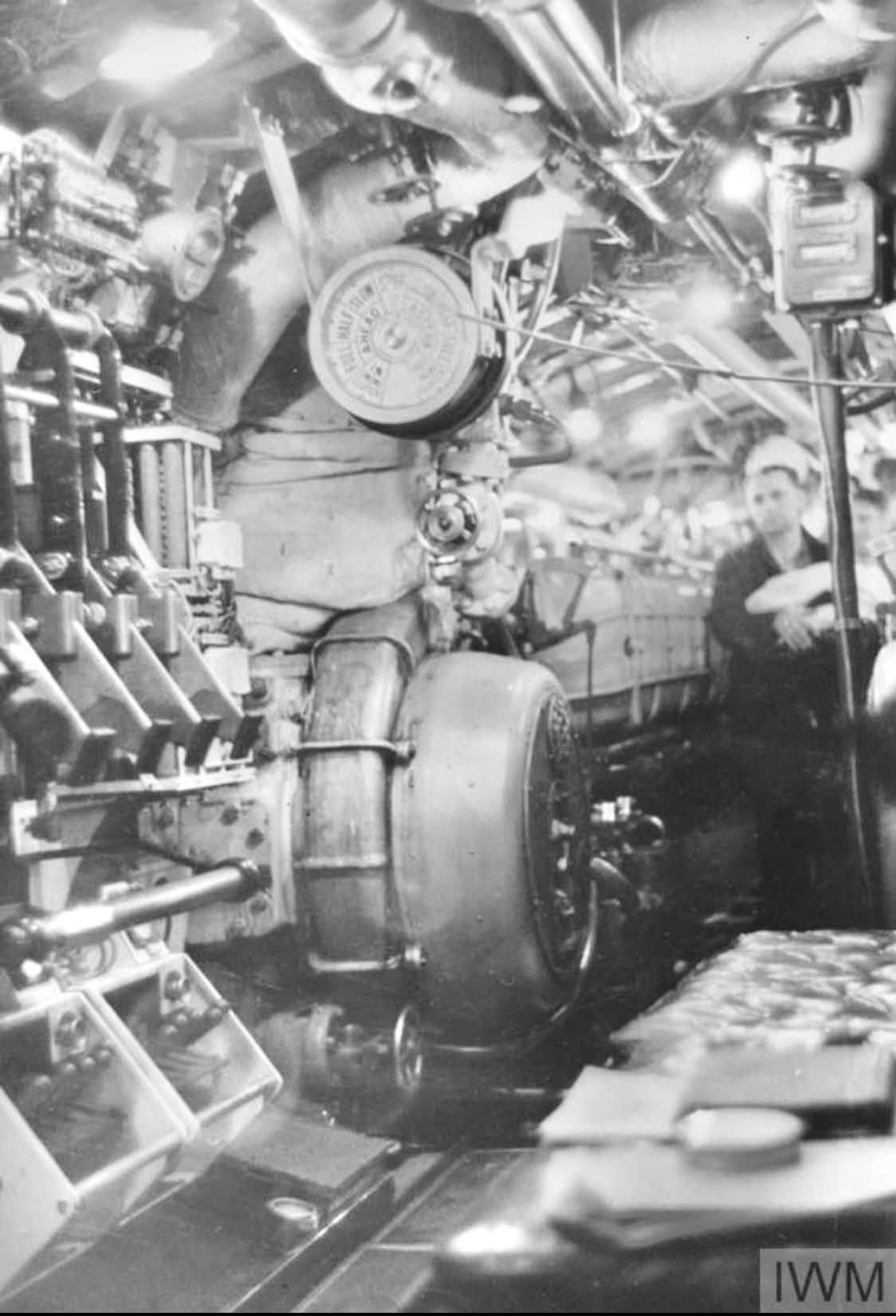 Historic Royal Navy submarine interior photograph
