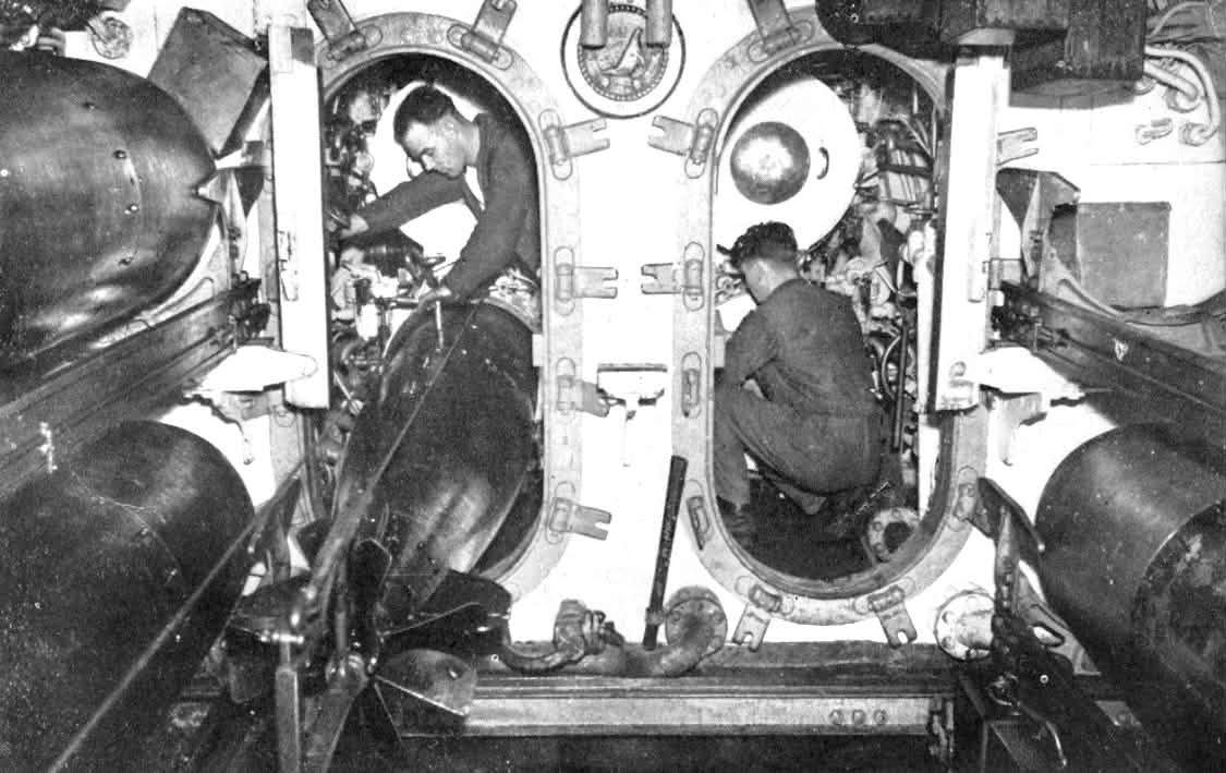 Historic Royal Navy submarine interior photograph