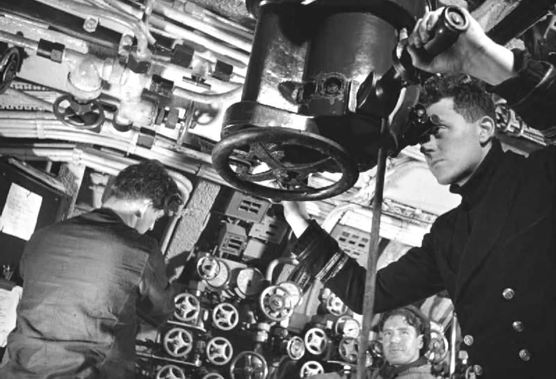 Historic Royal Navy submarine interior photograph