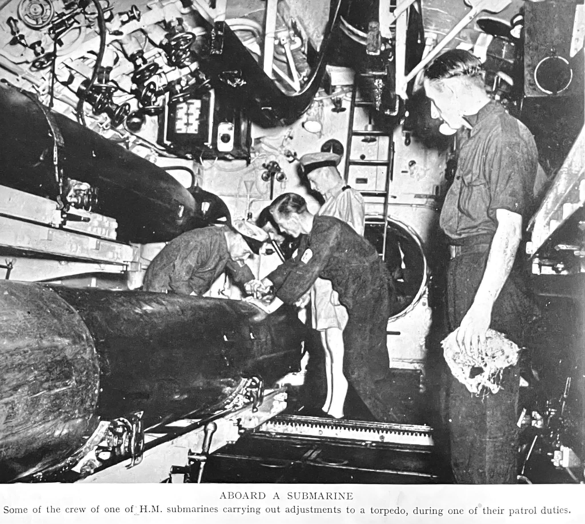 Historic Royal Navy submarine interior photograph