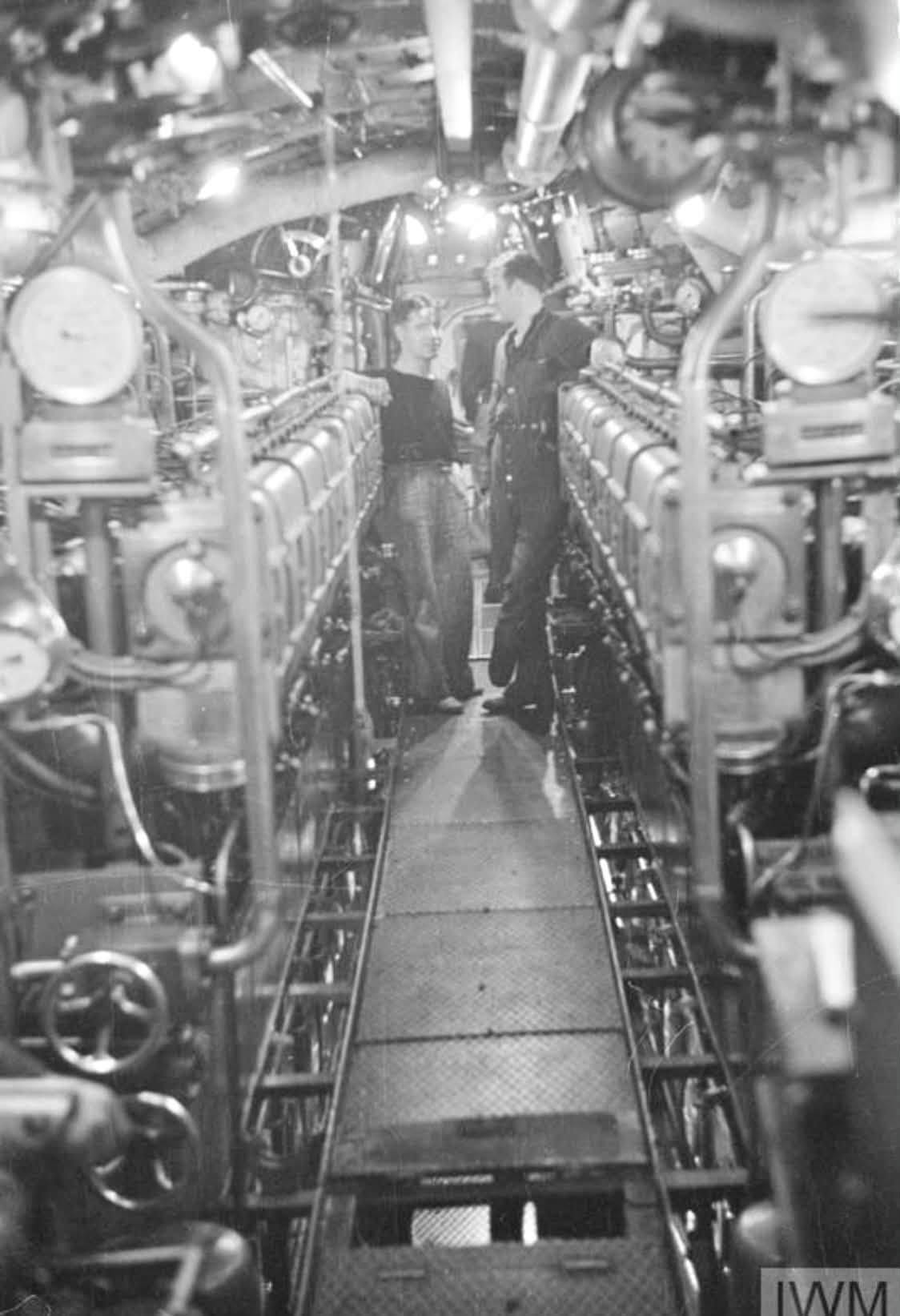 Historic Royal Navy submarine interior photograph