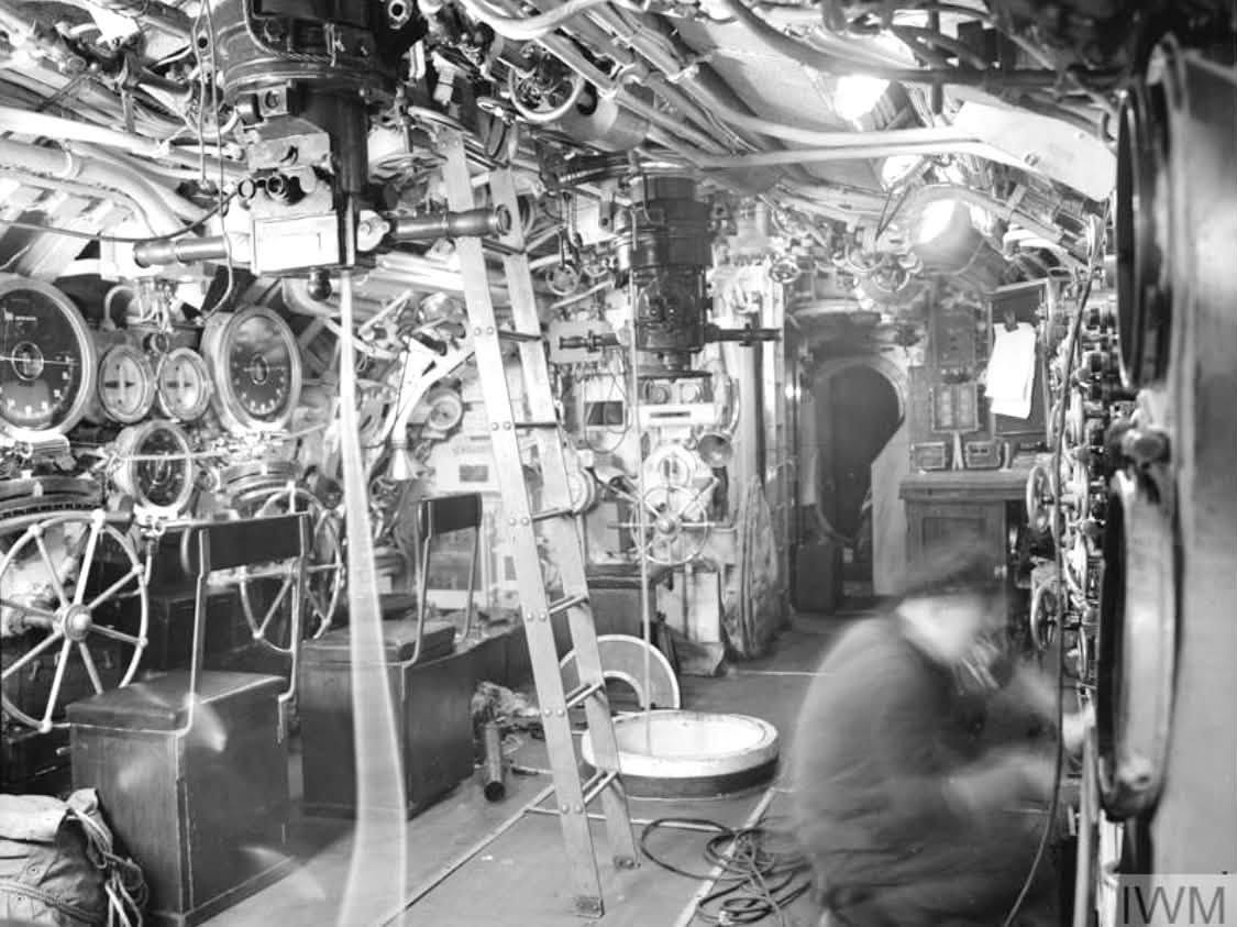 Historic Royal Navy submarine interior photograph
