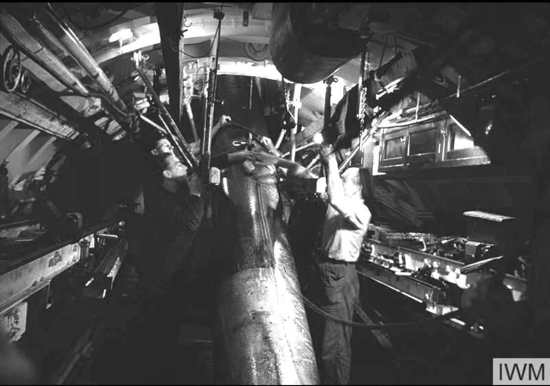 Historic Royal Navy submarine interior photograph